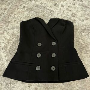 Nasty Gal Black Tailored Strapless Top